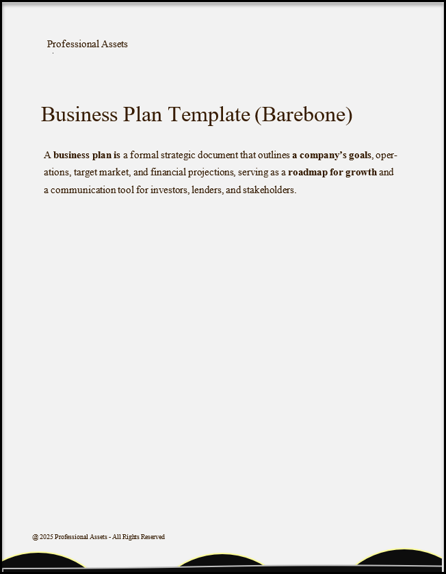 Business Plan Template - Customizable - Word, PDF