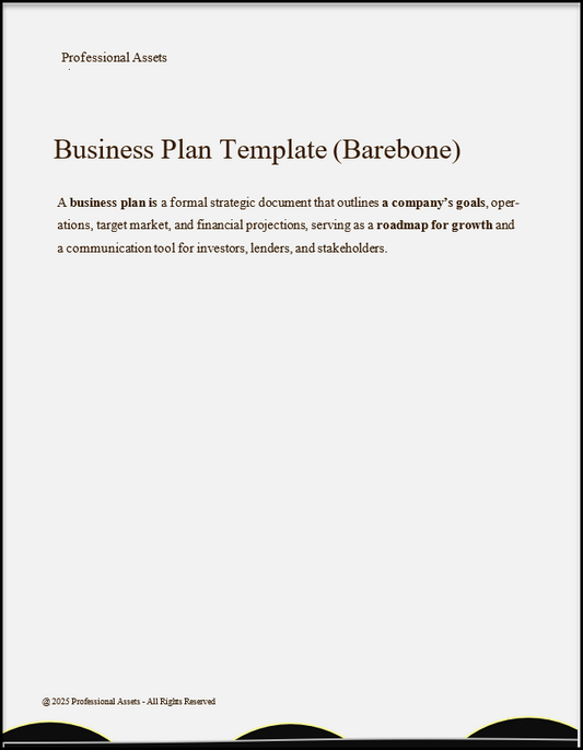 Business Plan Template - Customizable - Word, PDF